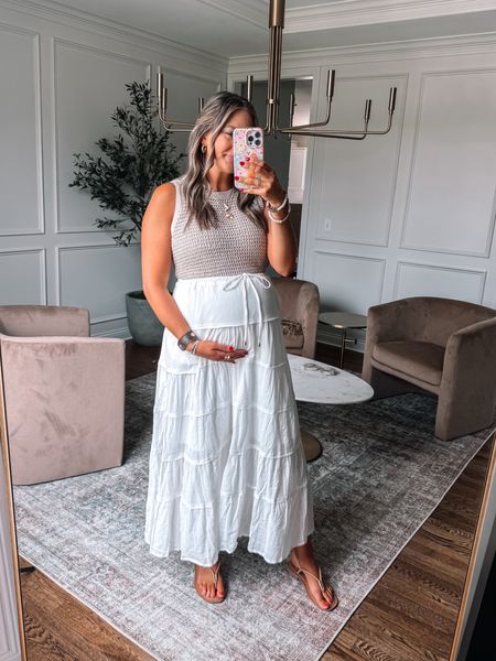 Bumpfriendly summer outfit idea from Target and Amazon! This maxi skirt is double lined and could be worn for lots of summer events. The summer sweater is gorgeous! 

I sized up to a medium in both at 31 weeks pregnant 

#maternity #bumpstyle 



#LTKStyleTip #LTKFindsUnder50 #LTKBump