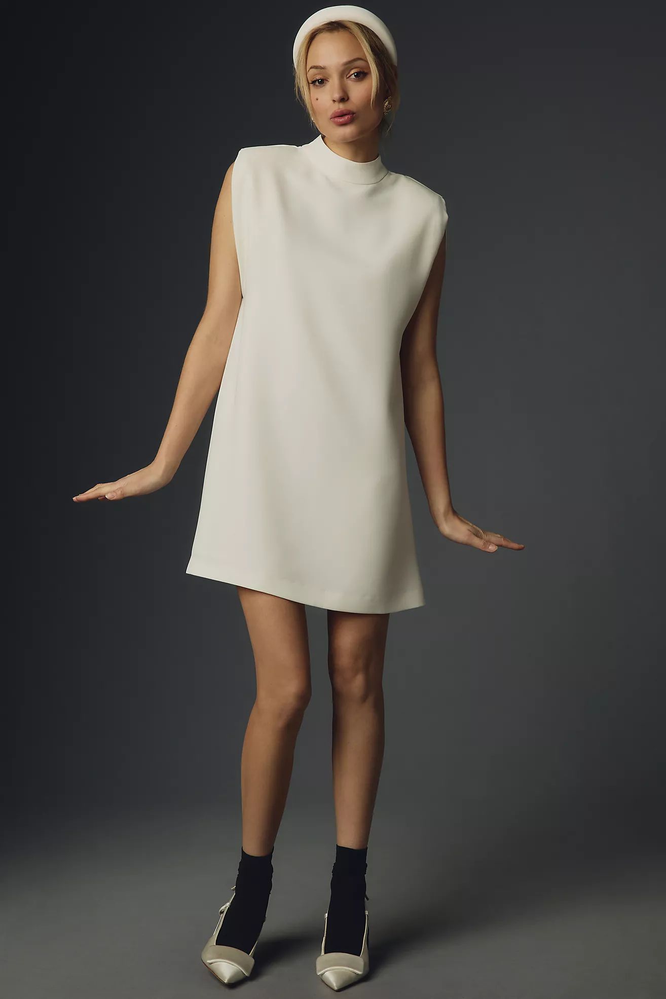 English Factory Sleeveless Mock-Neck Mini Dress | Anthropologie (US)