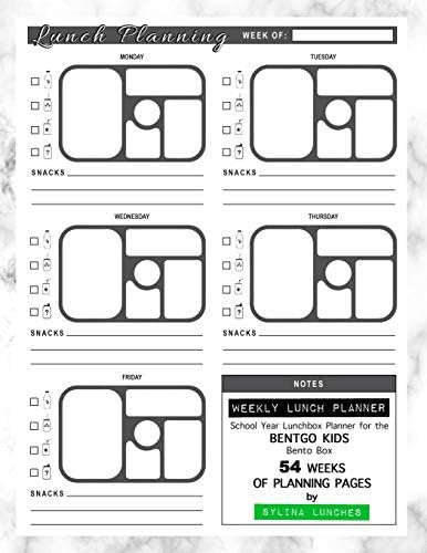 Weekly Lunch Planner: School Year Lunchbox Planner for the Bentgo Kids Bento Box: 54 Weeks of Planni | Amazon (US)