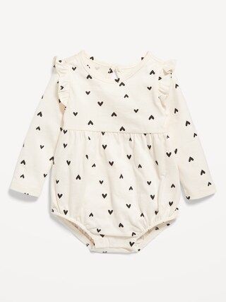 Printed Long-Sleeve Jersey One-Piece Romper for Baby | Old Navy (US)
