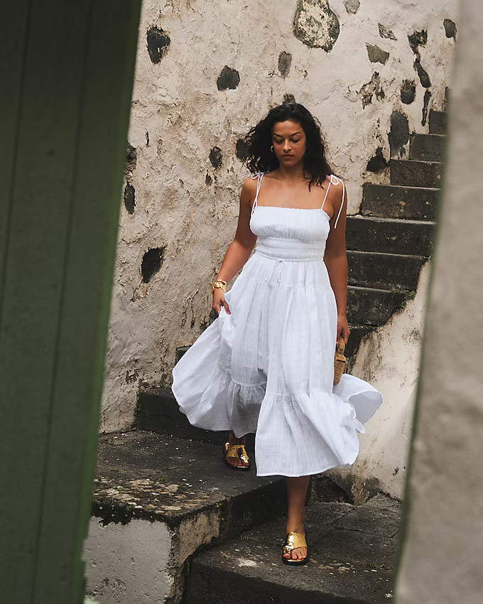 Clio dress in textured gauze | J. Crew US