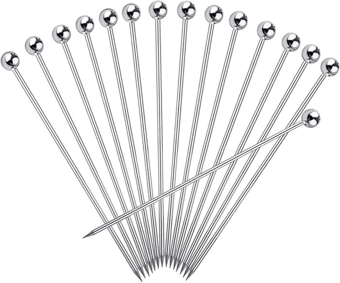 15PCS Cocktail Picks for Drinks, Stainless Steel Cocktail Toothpicks, Reusable Cocktail Skewers, ... | Amazon (US)