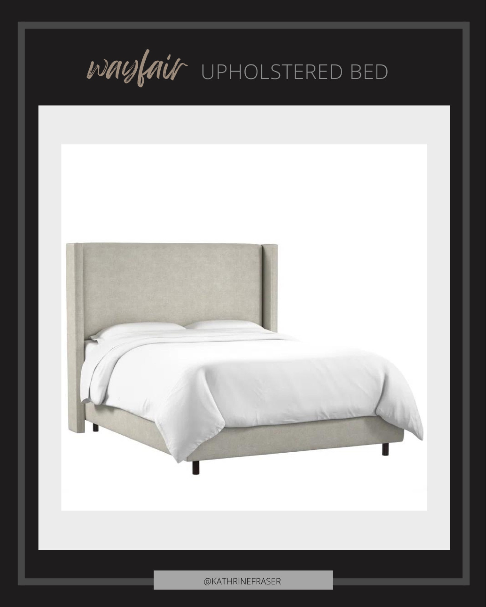 tuffed bed frame in a neutral color. 

#LTKhome
