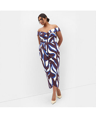 Plus Size Claire Print Off Shoulder Dress | Macy's