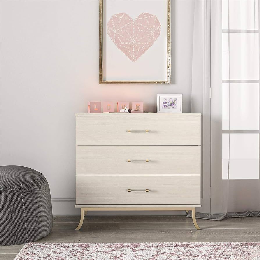 Little Seeds Monarch Hill Clementine White 3 Drawer Dressers, Ivory Oak | Amazon (US)