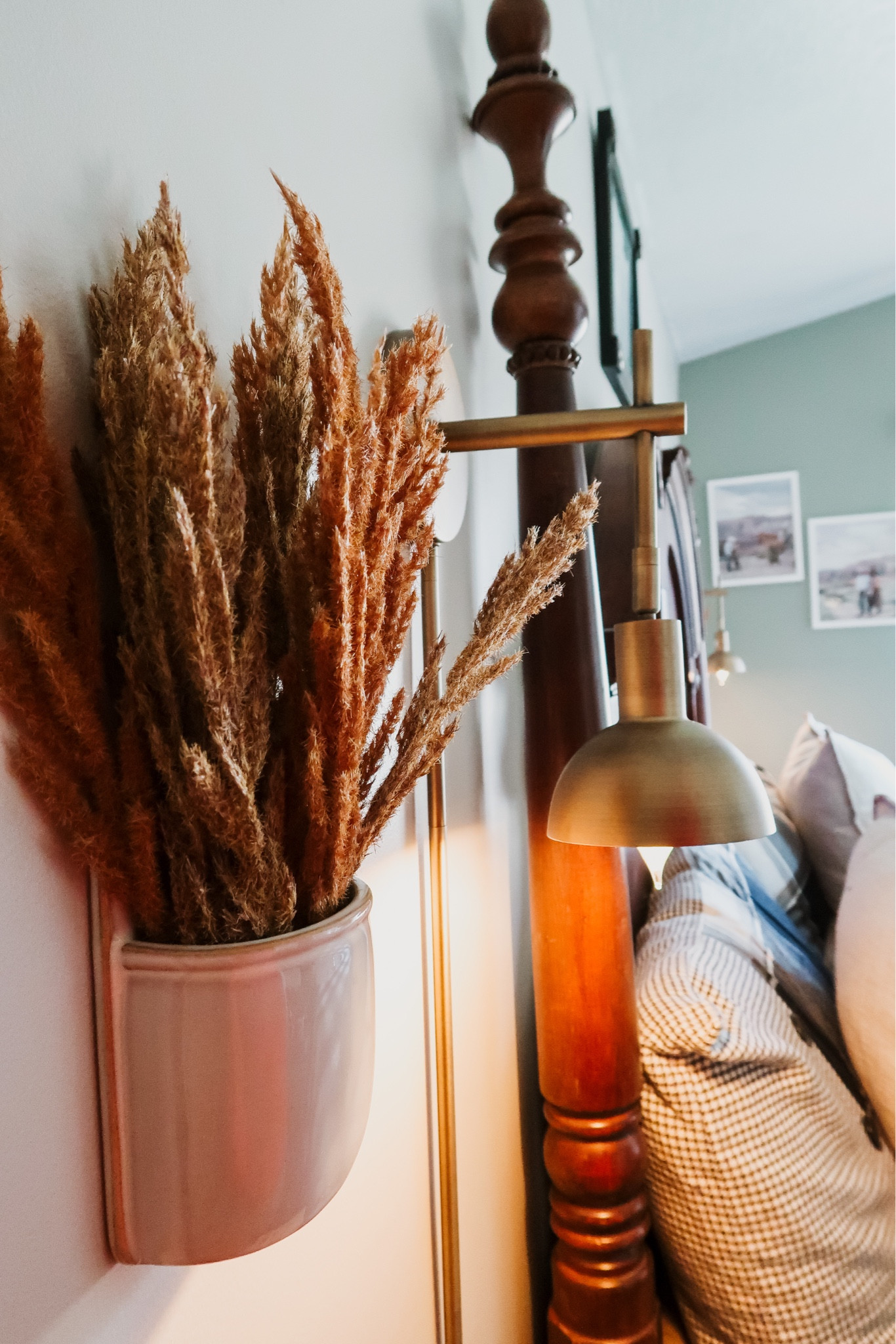 These Nathan James Tamlin Vintage Brass Wall Light Fixtures that showcase on each side of my bed are absolutely stunning and are PLUGINS! What?! So easy to install and so fancy!! I am obsessed!! 

#LTKHoliday #LTKhome