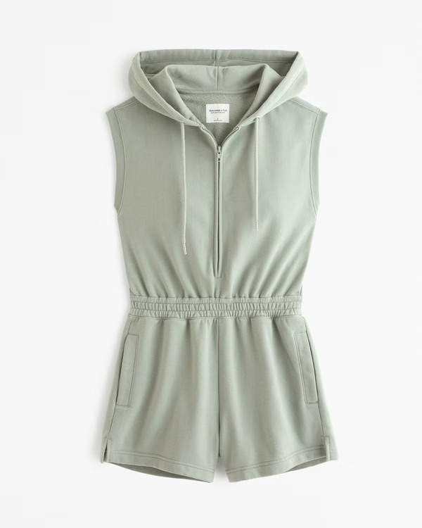 Hooded Fleece Romper | Abercrombie & Fitch (US)