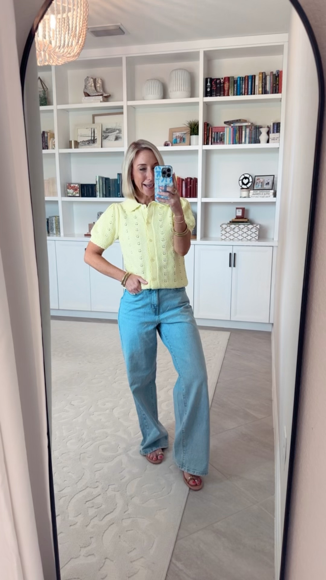 Walmart - new arrivals - part 1. Pointelle Cardigan Sweater w/ Short Sleeves - size XS. $26. 3 colors. Wide Leg Jeans - size 0, 31" Inseam. $26.98. 3 washes. 

 

#LTKOver40 #LTKSeasonal