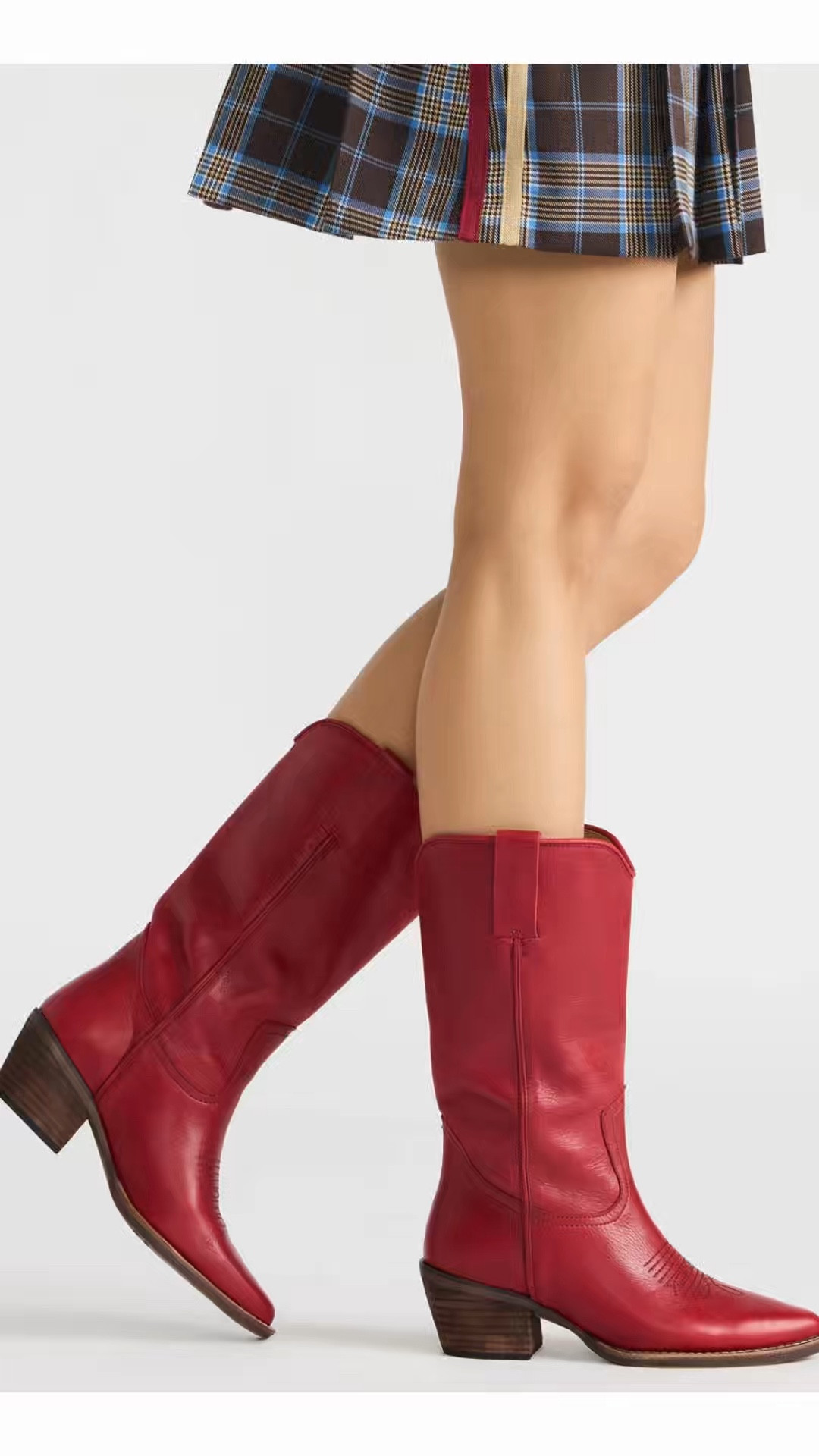 Leather Western Cowboy Boots in red. 


#LTKSeasonal #LTKootd