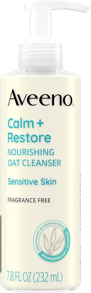 Aveeno Calm + Restore Nourishing Oat Cleanser, Daily Hydrating Facial Cleanser & Face Wash for Se... | Amazon (US)