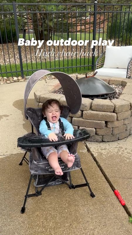 Easy baby outdoor play hack! Add water to a high chair or snack tray (or this exact outdoor baby chair). He loved splashing and she loved filling up the tray for him when he ran out of water! 😍🥰 

Toddler outdoor play. Baby travel gear. Baby swimsuit. Toddler outdoor activities. Water table. Baby hacks. Playtime. Baby boy. 

#LTKfamily #LTKSeasonal #LTKbaby