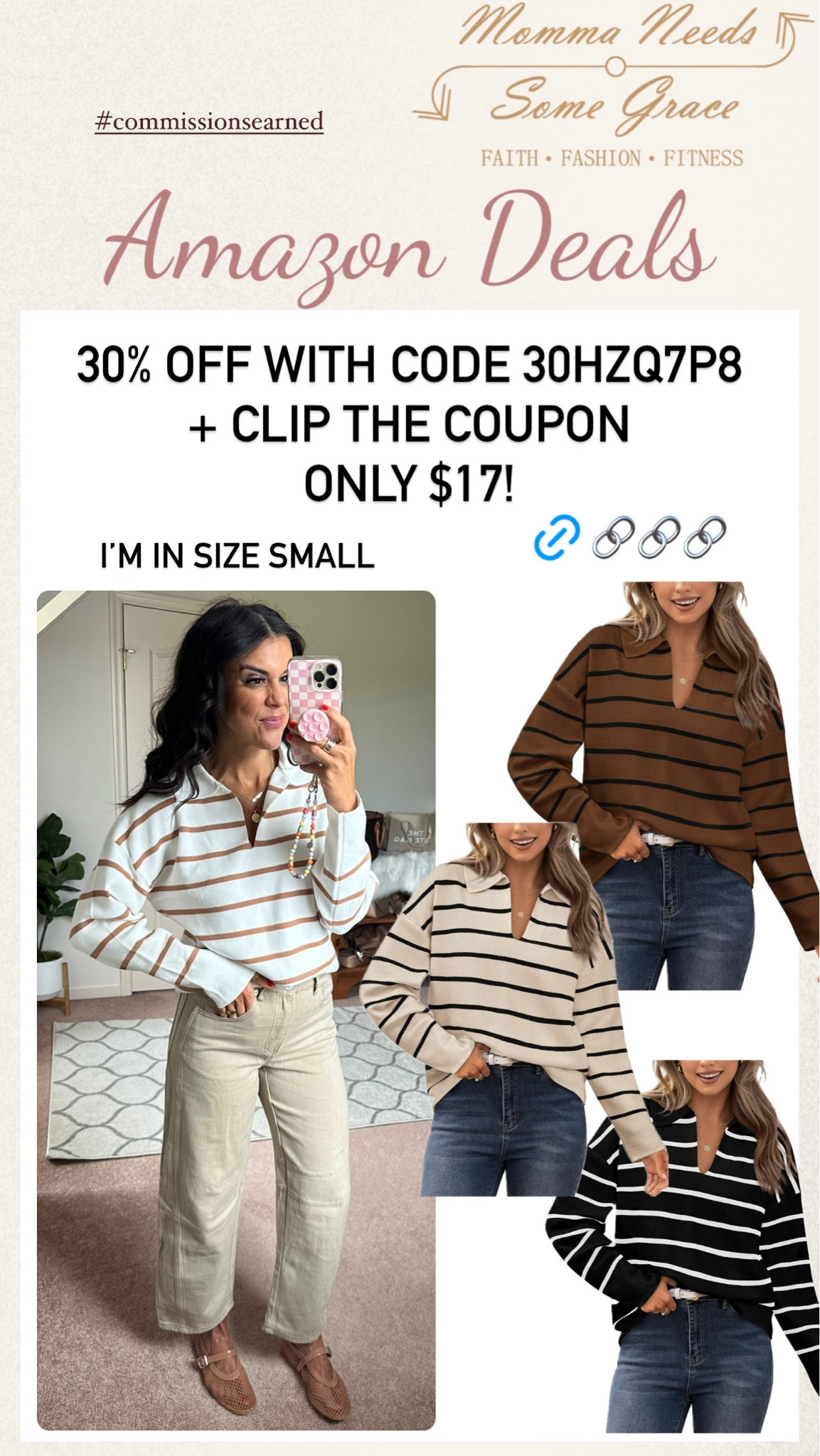 Striped sweater on sale for $17 I’m in a size small

#LTKSaleAlert #LTKSeasonal #LTKFindsUnder100