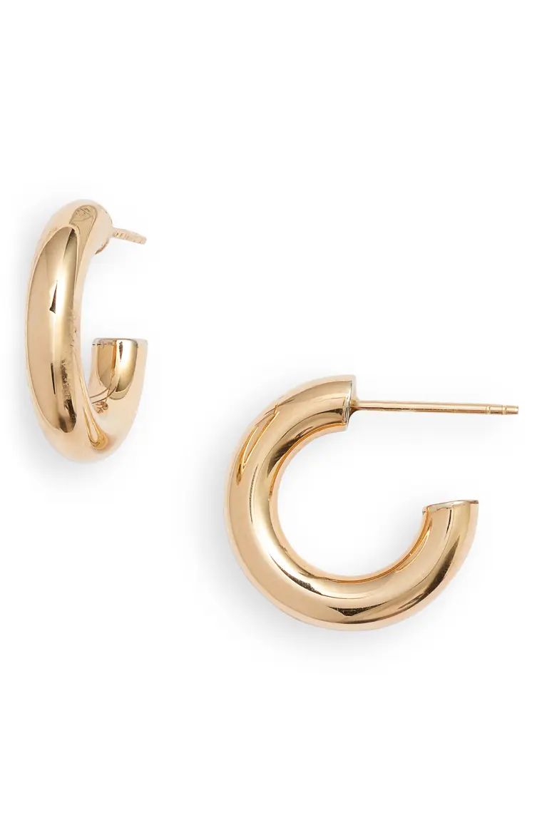 14K Gold Small Thick Hoop Earrings | Nordstrom