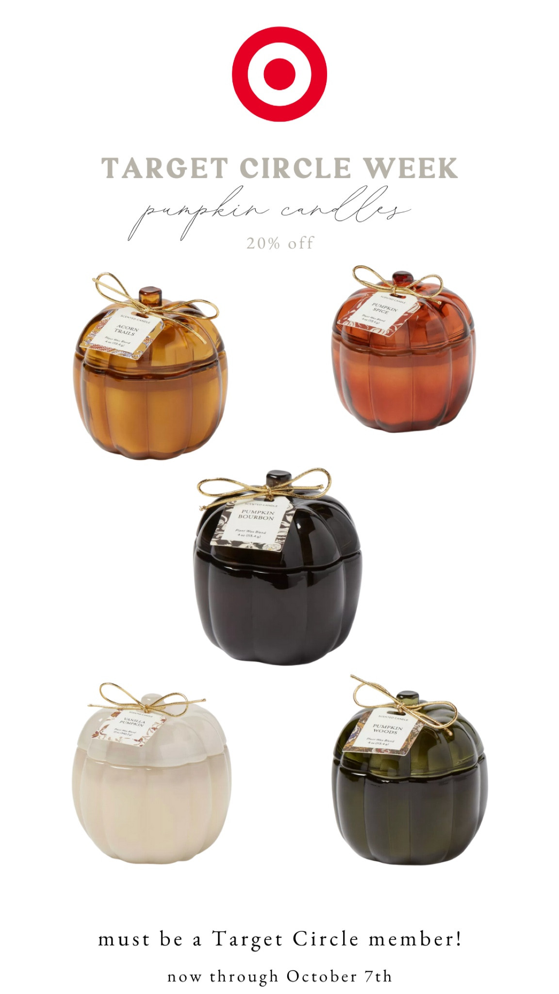 Targets circle week deal on candles! How cute are these for fall?!

#LTKsalealert #LTKSeasonal #LTKHoliday