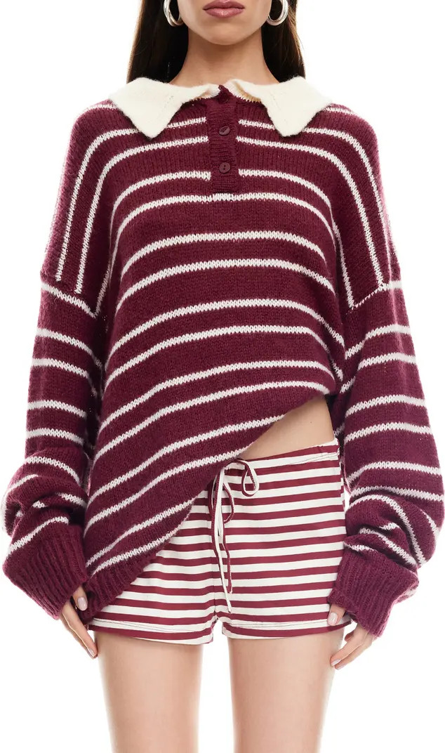 LIONESS Rising Sun Stripe Polo Sweater | Nordstrom | Nordstrom