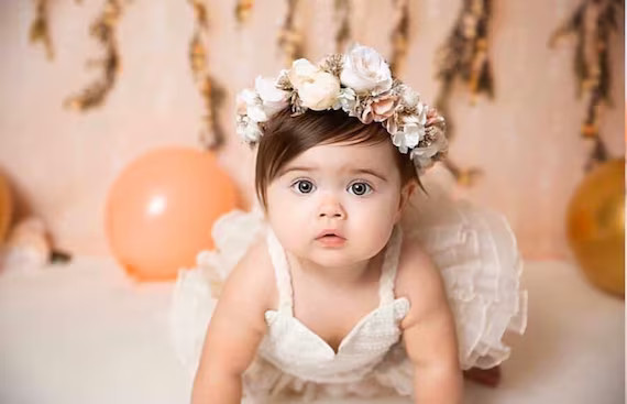 Flower Crown, Newborn Crown, Flower Crown Halo, Baby Flower Crown, Floral Halo, Flower Girl Crown... | Etsy (US)