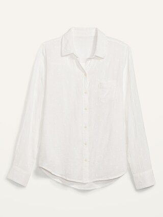 Tonal-Embroidered Classic Shirt for Women | Old Navy (US)
