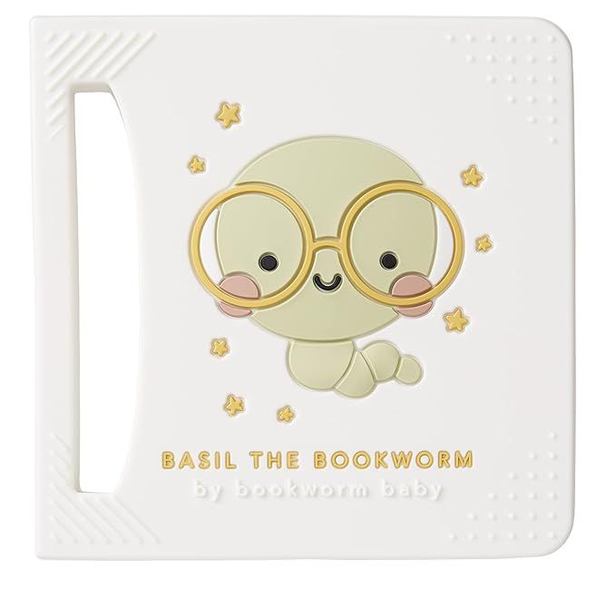 Basil The Bookworm Baby Teether - BPA-Free Silicone, Original Book-Shaped Teething Toy for Babies... | Amazon (US)