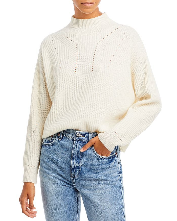 Novelty Stitch Cashmere Mock Neck Sweater - 100% Exclusive | Bloomingdale's (US)