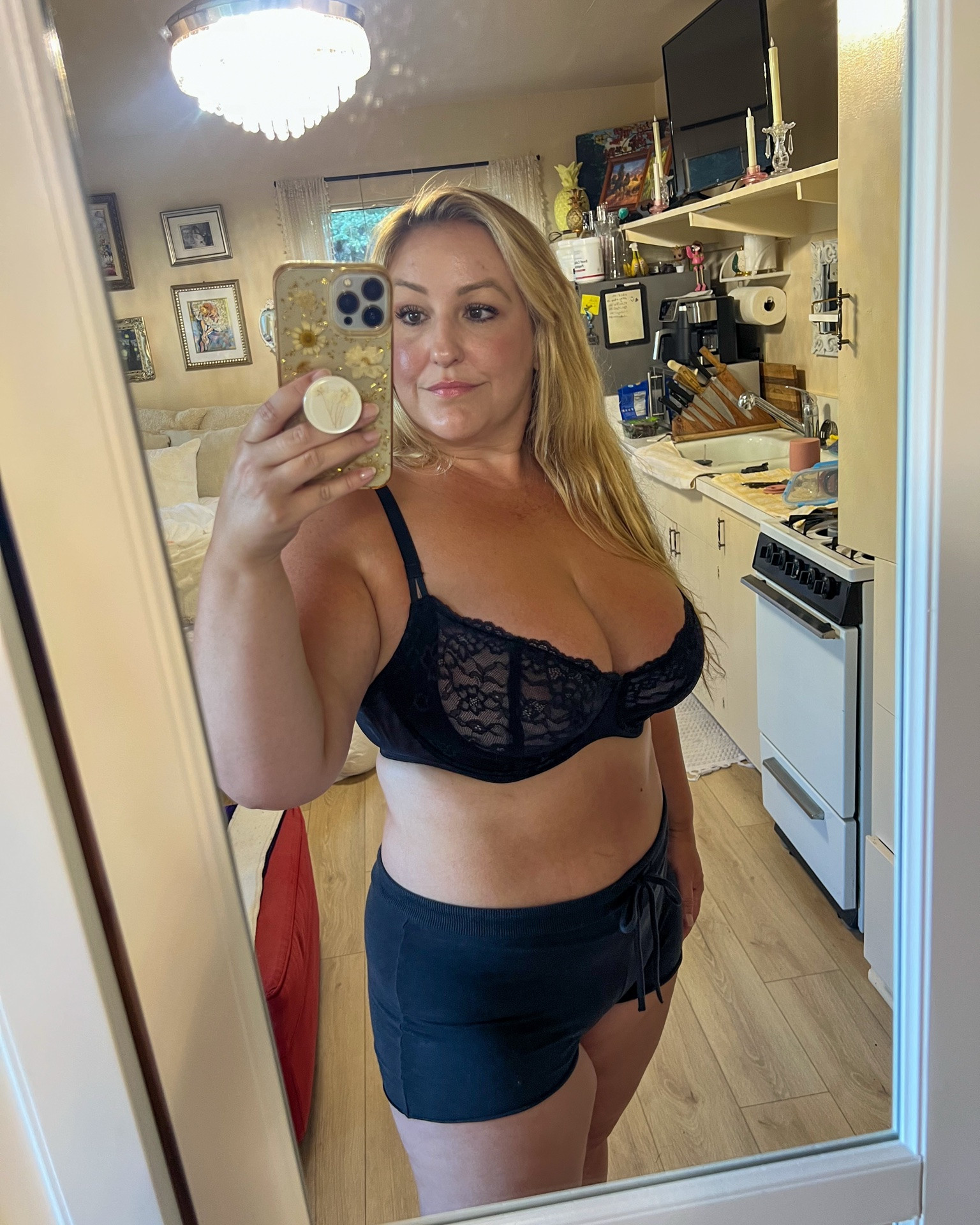 Pretty and supportive black lace Balconette bra 
Wearing size 36F

#LTKOver40 #LTKMidsize #LTKmorningroutine