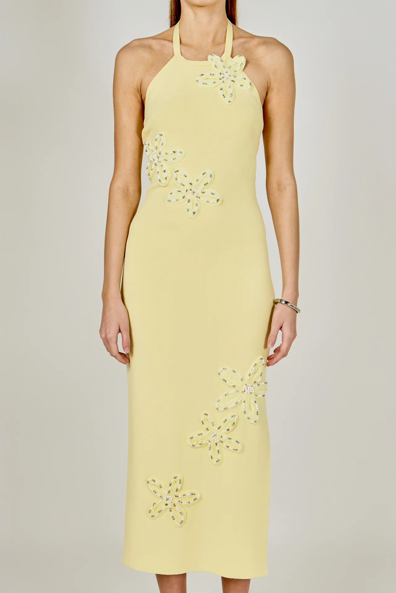 Flower Detail Halter Midi Dress | Endless Rose