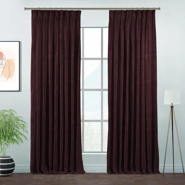 Pinch Plate Room Darkening Extra Long & Extra Wide Decorative Curtain - Single Panel | Wayfair North America