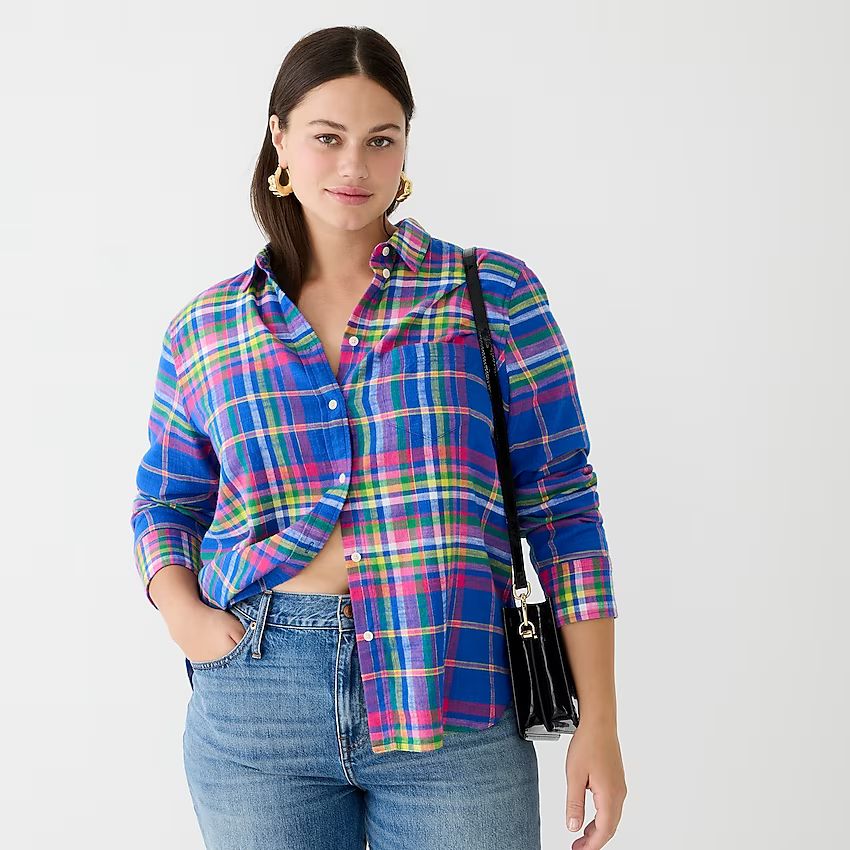 Classic-fit flannel shirt in colorful plaid | J.Crew US