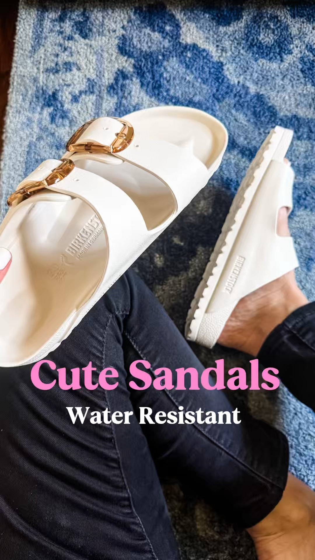 Cute water resistant Birkenstocks. 
I love these cream toned Birkenstocks. They fit true to size. 
Love them. 
Black 311 Levi’s. They are really cute. 
They run true to size.

#LTKPetite #LTKSwim #LTKSeasonal