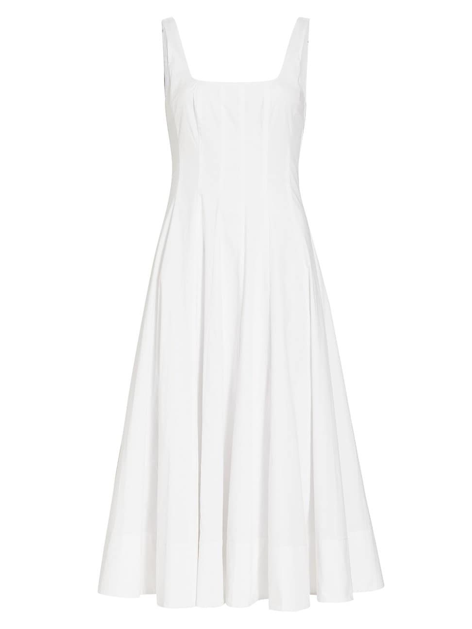 Women's Wells Cotton Poplin A-Line Midi-Dress - White - Size 0 | Saks Fifth Avenue