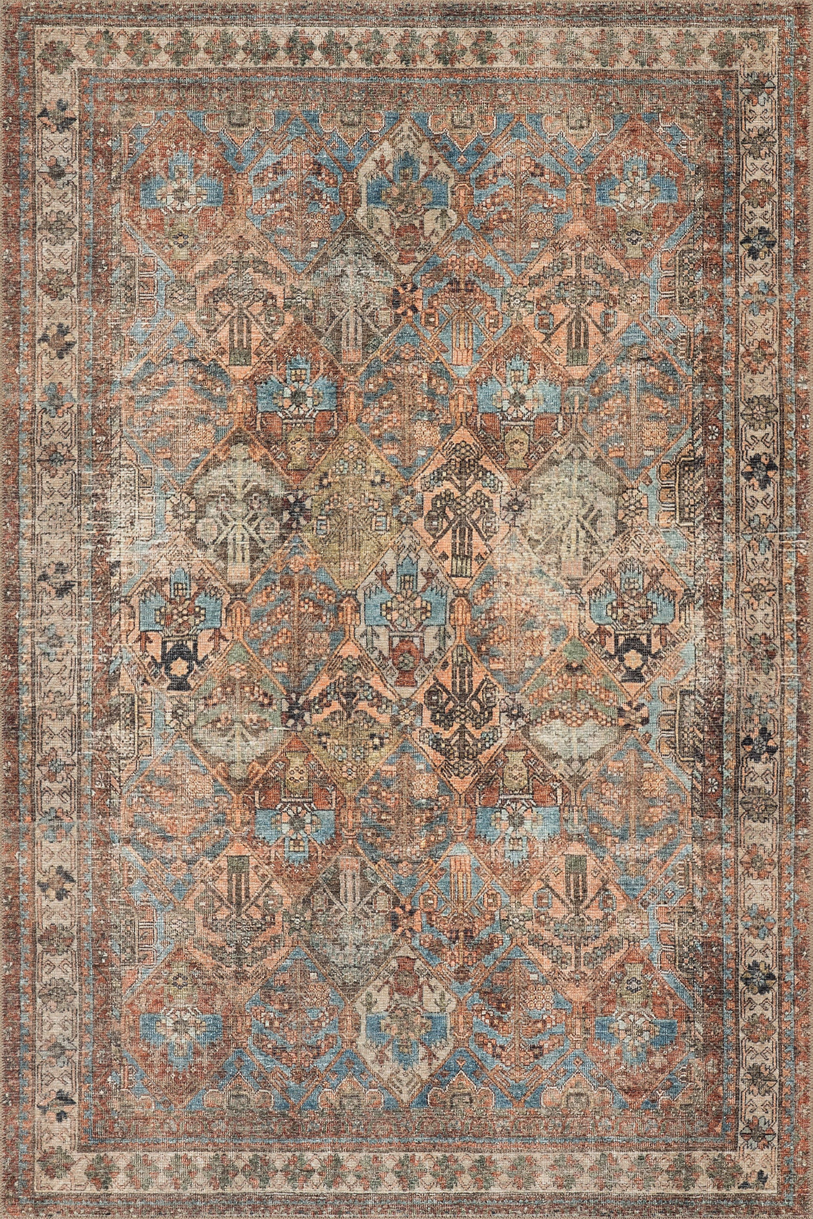 Rada Traditional Vintage Floral Washable | 4' x 6' rug | Rugs USA