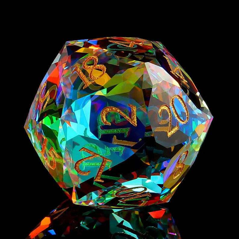 Dichroic Star Faceset Multi-faceted Prism Glass Dice Set| Dungeons and Dragons Tabletop RPG Game ... | Etsy (US)