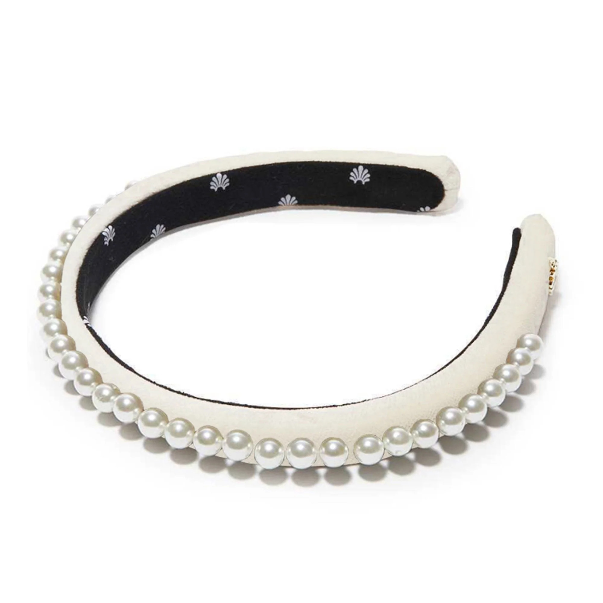 IVORY PEARL EMBELLISHED VELVET GIGI HEADBAND | LELE SADOUGHI