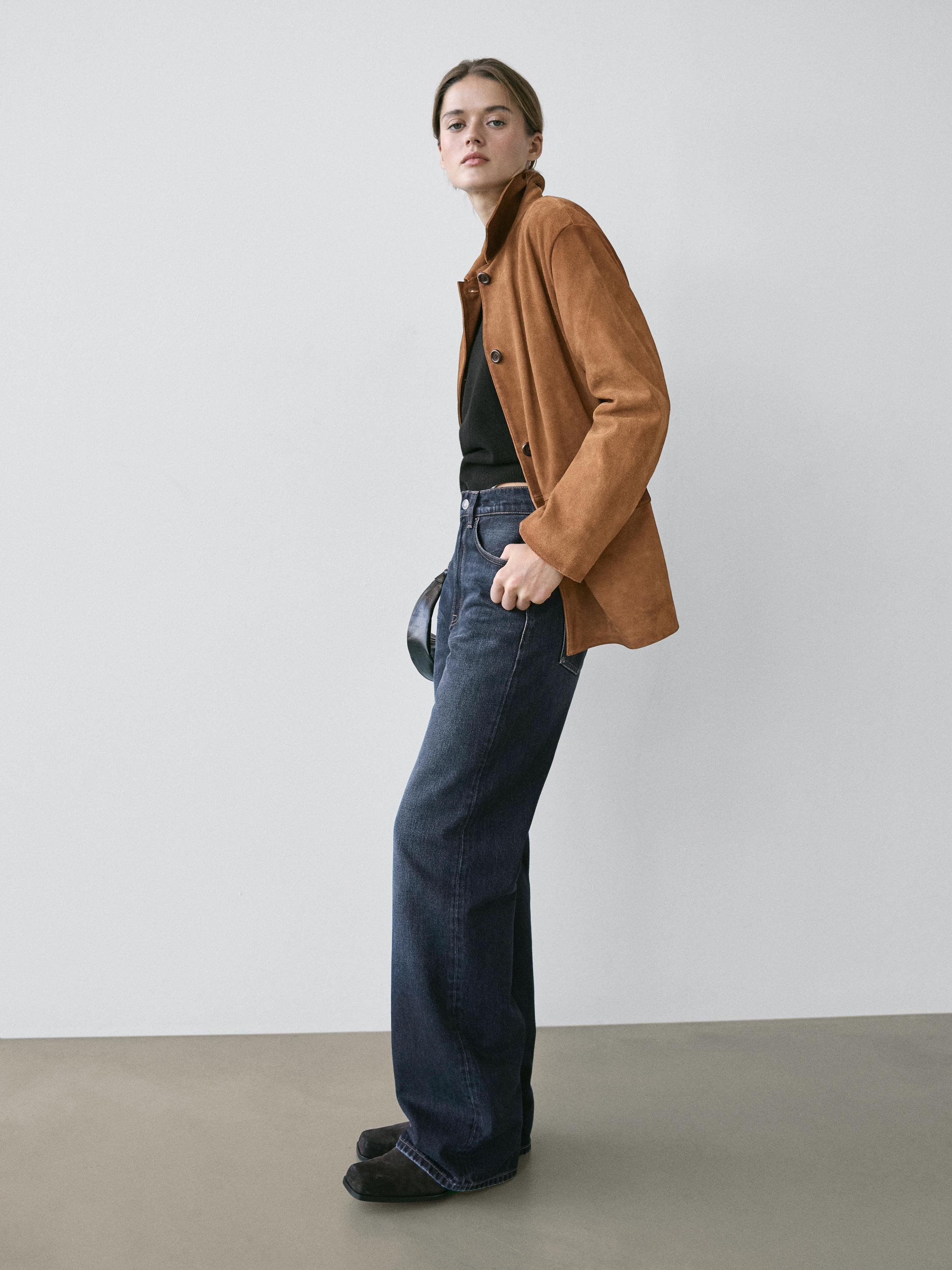 High-waist wide-leg jeans | Massimo Dutti US