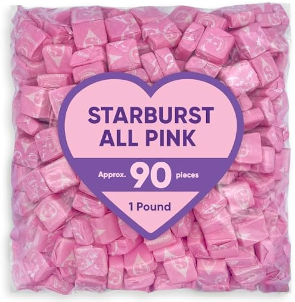 Strburst All Pink Chewy Candy -1 Pound Approx 90 Strawberry Candies - Bulk Candy Individually Wra... | Amazon (US)