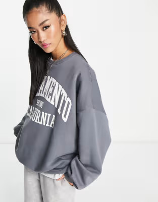 Bershka Sacramento sweatshirt in gray | ASOS (Global)