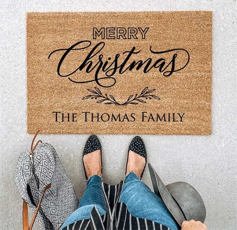 Christmas Doormat, Most wonderful time of the year, custom doormat, custom welcome mat, Christmas... | Etsy (US)