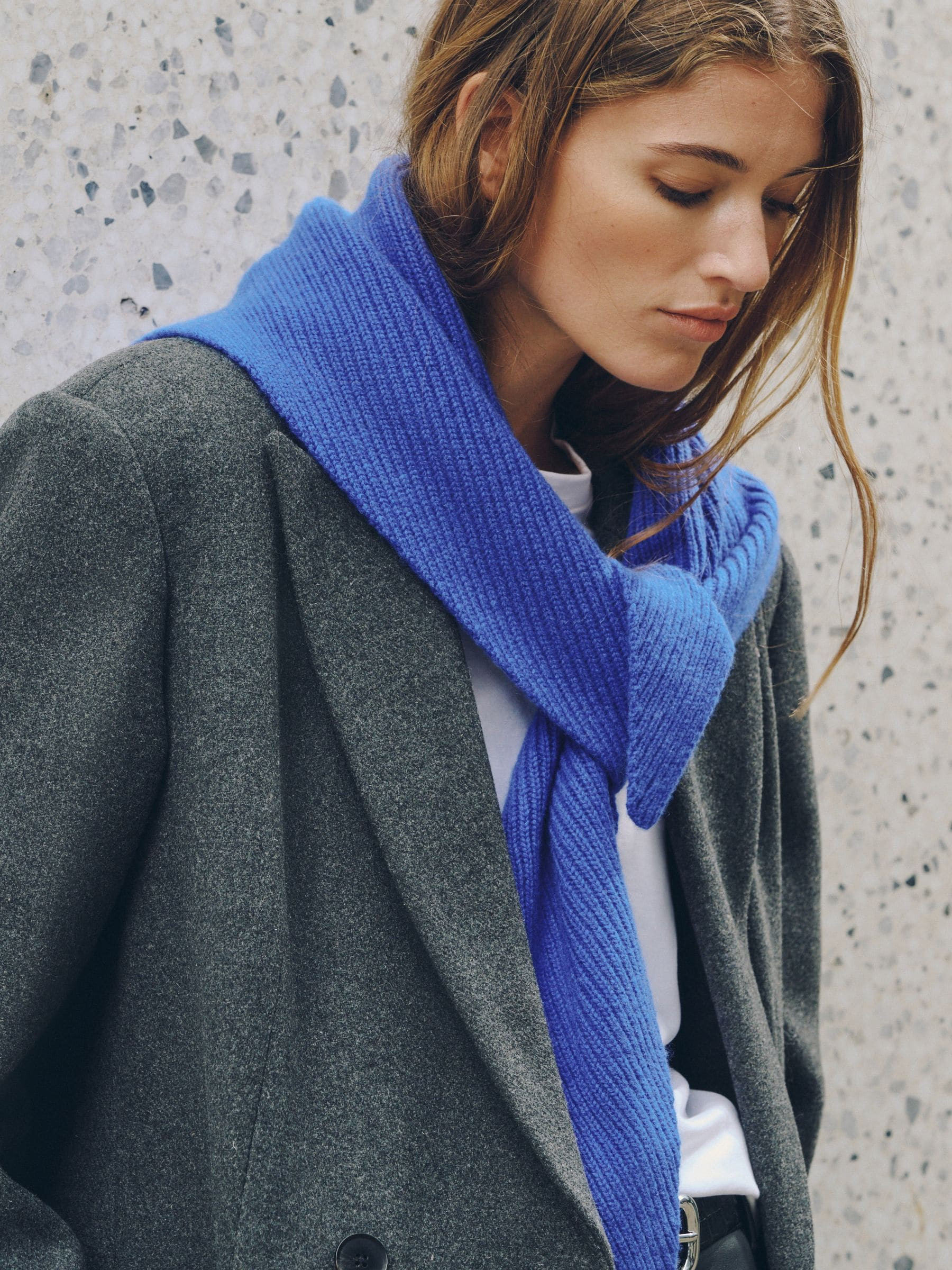 Next Charcoal Grey N. Premium Cashmere Triangle Scarf | Next EU
