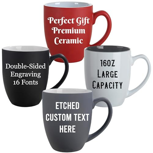 Personalized Coffee Mug Engraved with your Custom Text - Customized Coffee Mugs, Hot Chocolate Mug, Ceramic Tea Cup, Gift for women, men, Fathers Day, Birthday, Retirement | Amazon (US)