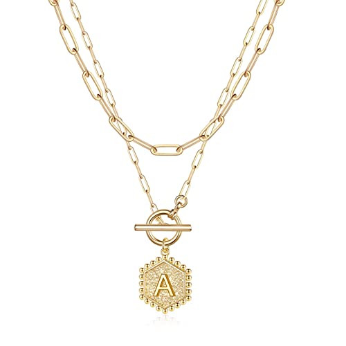 IEFWELL Layered Gold Necklaces for Women, 14K Gold Plated Silver Rose Gold Paperclip Chain Neckla... | Amazon (US)