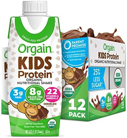 Amazon.com : Orgain Organic Kids Protein Nutritional Shake, Chocolate - 8g of Protein, 22 Vitamin... | Amazon (US)
