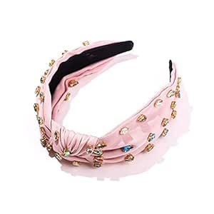 FEDANS Rhinestone Crystal Knotted Women Headband Luxury Denim Jeweled Embellished Top Hairband Fa... | Amazon (US)