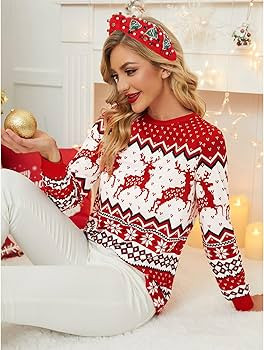 Christmas Headband for Women Holiday Christmas Accessories Beaded Xmas Bow Tree Snowflake HOHOHO ... | Amazon (US)