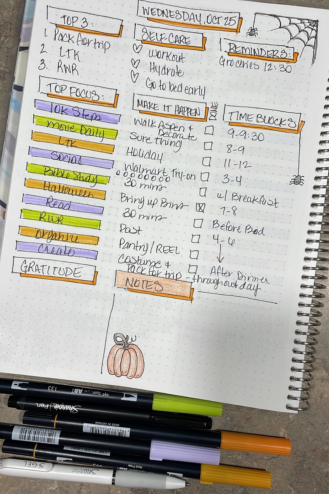 Plan With Me : Mapping Out My Day
Bullet journal, Tombow markers, coloring pencils, Sharpie pen 

#LTKGiftGuide #LTKhome #LTKworkwear