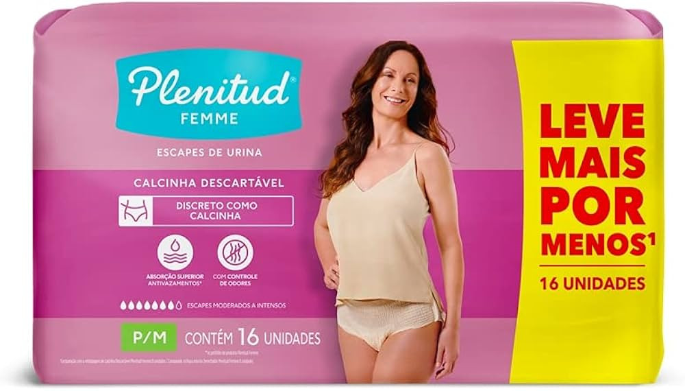 Plenitud Roupa Íntima Active Mulher, 16 unidades - P/M - Leve 16 Pague 15 | Amazon (BR)