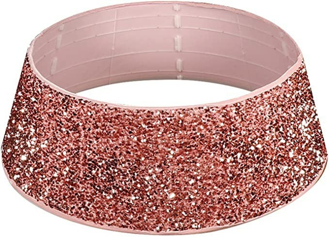 Pink Christmas Tree Collar, 30 Inches Glitter Sequins Tree Ring Christmas Tree Skirt Plastics She... | Amazon (US)