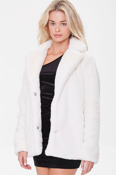 Plush Button-Front Coat | Forever 21 (US)