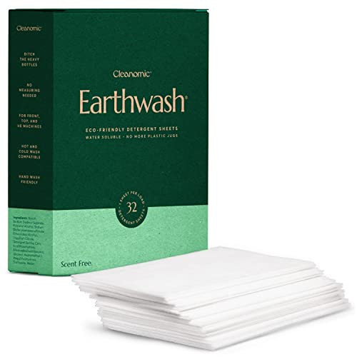 earthwash Laundry Sheets, Scent-Free (32 Loads), The Perfect Plastic Free Detergent Strips, Ideal for TravelHome Use. Biodegradable-Easy Dissolve, True Eco-Wash | Amazon (US)