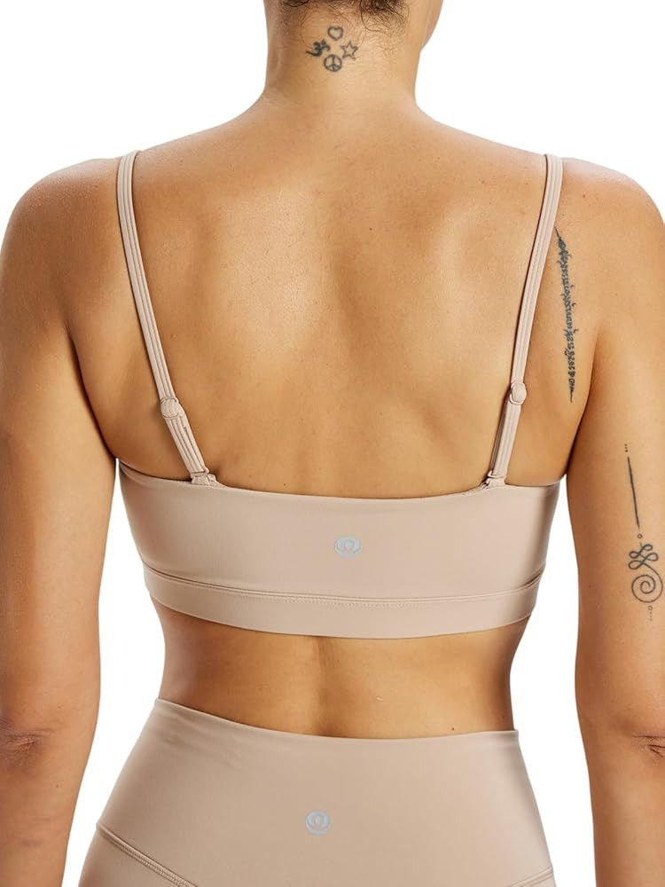 Womens Adjustable Strap Padded Sports Bra Light Support Scoop Neck Yoga Soft Bralette Comfort Lou... | Amazon (US)
