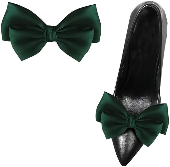 HZYFPOY Bow Shoe Clips Ribbon Detachable Shoes Buckle Wedding Bridal Shoe Buckle Shoe Charms Deco... | Amazon (US)