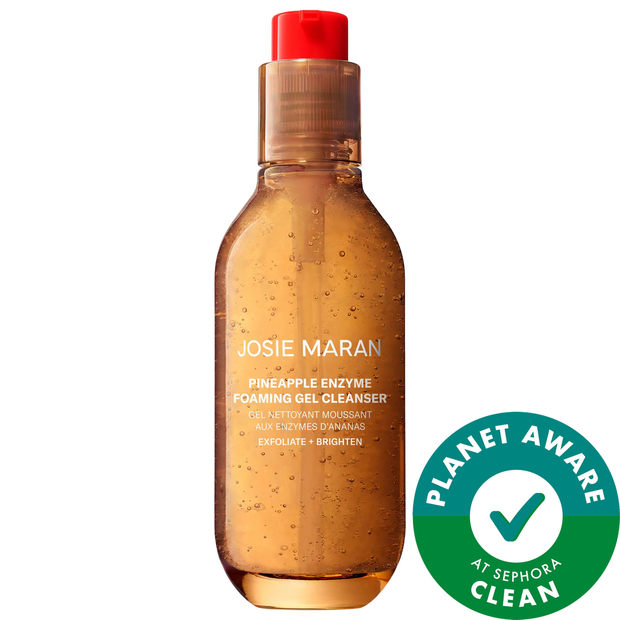 Josie Maran Pineapple Enzyme Exfoliating + Brightening Foaming Gel Cleanser with AHAs 5 oz / 150 ml | Sephora (US)
